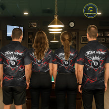 Load image into Gallery viewer, Black And Red 8 Ball Crown Billiard Shirt For Women Custom Pool Team Jersey Polo &amp; 1/4 Zip TDM5921