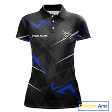 Load image into Gallery viewer, Black And Blue 8 Ball Crown Billiard Shirt For Women Custom Pool Team Jersey Polo &amp; 1/4 Zip TDM5922