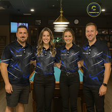 Load image into Gallery viewer, Black And Blue 8 Ball Crown Billiard Shirt For Women Custom Pool Team Jersey Polo &amp; 1/4 Zip TDM5922