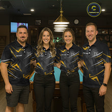 Load image into Gallery viewer, Yellow Black 9 Ball Crown Billiard Shirt For Women Custom Pool Team Jersey Polo &amp; 1/4 Zip TDM5923