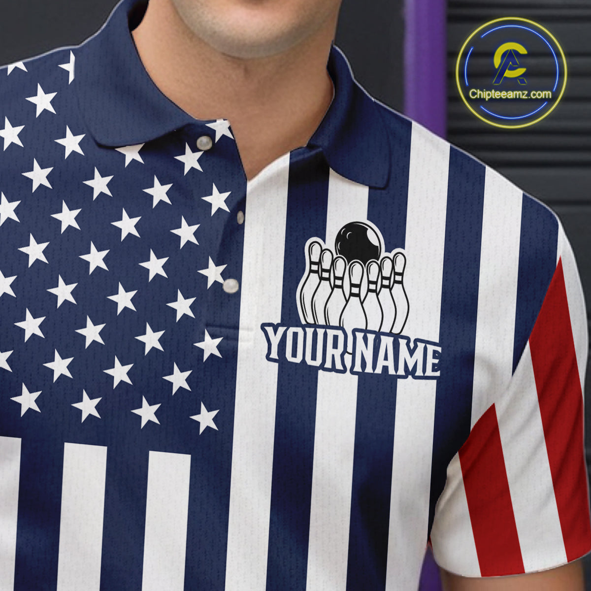 Custom Bowling Balls American Flag Bowling Shirt For Men, Patriotic Bowling Jersey Polo & 1/4 Zip TDM6517