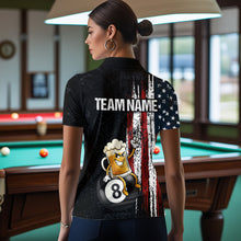 Load image into Gallery viewer, Funny Beer American Flag 8 Ball Billiard Shirt For Women Custom Pool Team Jersey Polo &amp; 1/4 Zip TDM5947