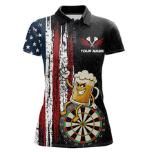 Load image into Gallery viewer, Funny Beer American Flag Darts Shirt For Women Custom Patriotic Darts Jersey Team Polo &amp; 1/4 Zip TDM5949