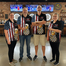 Load image into Gallery viewer, Funny Beer American Flag Darts Shirt For Women Custom Patriotic Darts Jersey Team Polo &amp; 1/4 Zip TDM5949