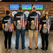 Load image into Gallery viewer, Funny Beer American Flag Darts Shirt For Women Custom Patriotic Darts Jersey Team Polo &amp; 1/4 Zip TDM5949