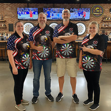 Load image into Gallery viewer, Personalized Eagle American Flag Darts Shirt For Women, Patriotic Darts Team Jersey Polo &amp; 1/4 Zip TDM6114