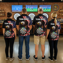 Load image into Gallery viewer, Personalized Eagle American Flag Darts Shirt For Women, Patriotic Darts Team Jersey Polo &amp; 1/4 Zip TDM6114