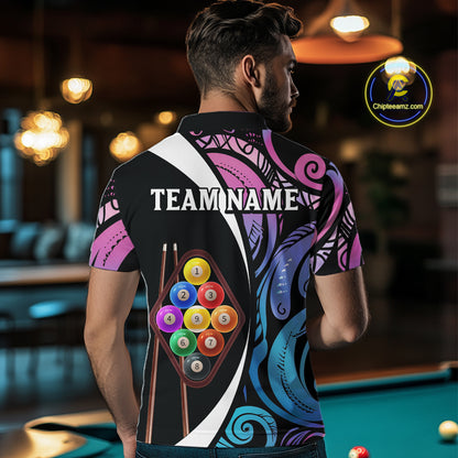 Personalized Tribal 9 Ball Billiard Shirt For Men Custom 9 Ball Pool Team Jersey Polo & 1/4 Zip TDM6128