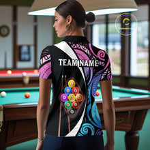 Load image into Gallery viewer, Personalized Tribal 9 Ball Billiard Shirt For Women Custom 9 Ball Pool Team Jersey Polo &amp; 1/4 Zip TDM6128