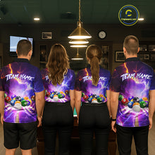 Load image into Gallery viewer, Custom Thunder Lightning Purple Pool Team Shirt For Women, Billiard Jersey Polo &amp; Quarter Zip TDM6133