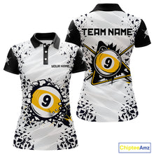 Load image into Gallery viewer, Funny Crack 9 Ball Billiard Polo &amp; 1/4 Zip For Women Custom 9 Ball Pool Team Shirt, Billiard Jersey TDM4897