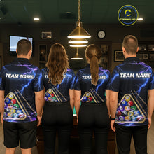 Load image into Gallery viewer, Blue Purple 8 Ball Thunder Lightning Billiard Shirt For Women Custom Pool Team Jersey Polo, 1/4 Zip TDM5982