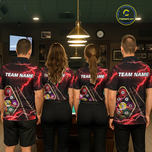 Load image into Gallery viewer, Red 9 Ball Thunder Lightning Billiard Shirts For Women Custom 9 Ball Pool Team Jersey Polo &amp; 1/4 Zip TDM5635