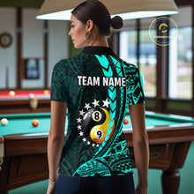 Load image into Gallery viewer, Custom Turquoise Tribal 8 Ball &amp; 9 Ball Yin-Yang Billiard Shirt For Women, Funny Pool Team Jersey TDM5844