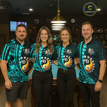 Load image into Gallery viewer, Custom Turquoise Tribal 8 Ball &amp; 9 Ball Yin-Yang Billiard Shirt For Women, Funny Pool Team Jersey TDM5844