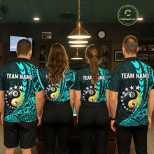 Load image into Gallery viewer, Custom Turquoise Tribal 8 Ball &amp; 9 Ball Yin-Yang Billiard Shirt For Women, Funny Pool Team Jersey TDM5844