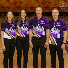 Load image into Gallery viewer, Personalized Purple Strike Ball Bowling Shirt For Women Custom Team Bowling Jersey Polo &amp; 1/4 Zip TDM6245