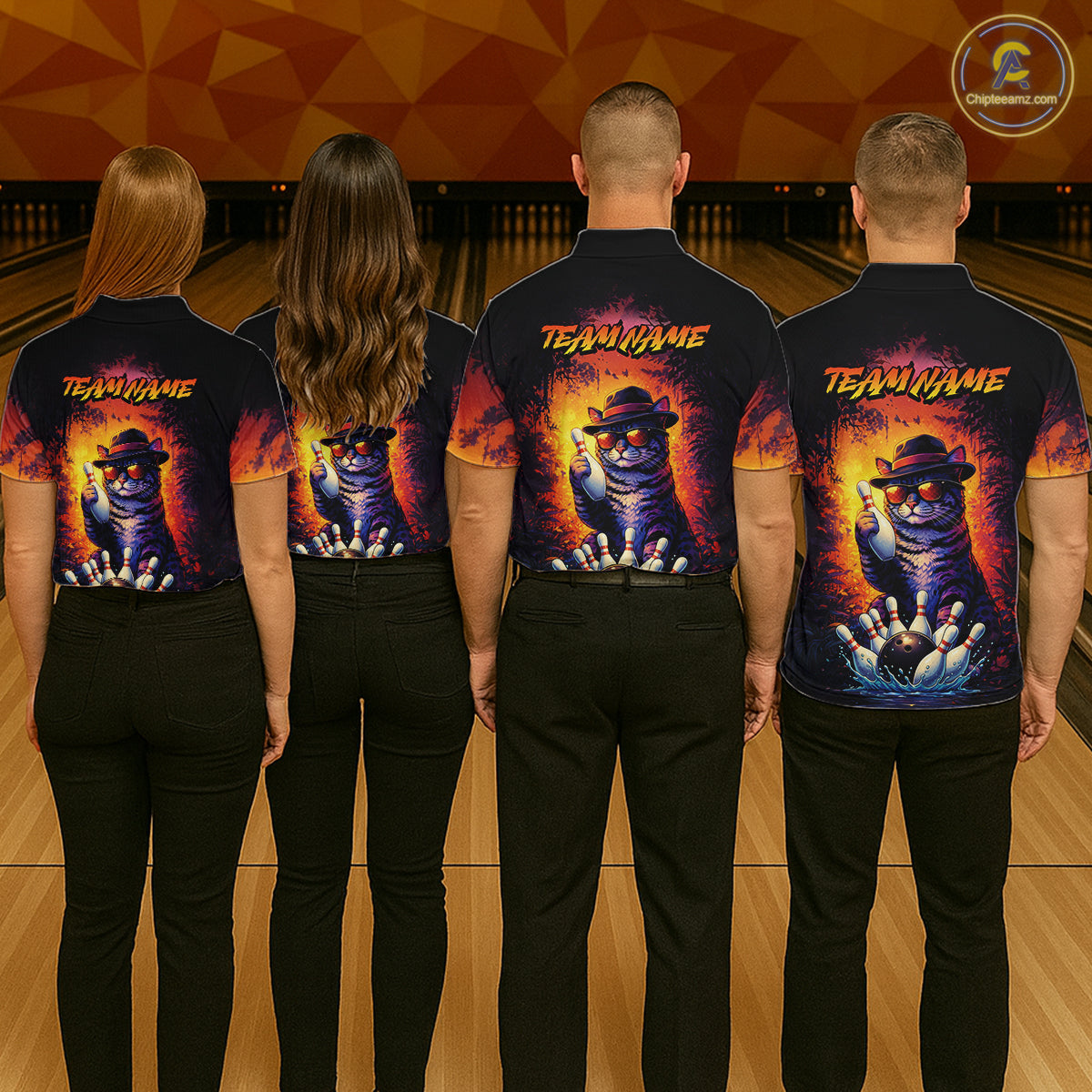 Personalized Vintage Funny Cat Bowling Shirt For Women Custom Bowling Jersey Team Polo & 1/4 Zip TDM5861
