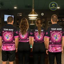 Load image into Gallery viewer, Black And Pink 8 Ball Pool Heart Billiard Shirt For Women Custom Valentine Billiard Gifts TDM5748