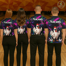 Load image into Gallery viewer, Personalized Funny Chicken Graffiti Bowling Jersey For Women, Bowling Team Shirts Polo &amp; 1/4 Zip TDM6556