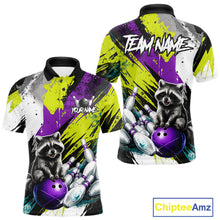 Load image into Gallery viewer, Custom Funny Raccoon Bowling Jersey For Men Custom Bowling Team Shirts Polo &amp; 1/4 Zip, Bowling Gifts TDM6571