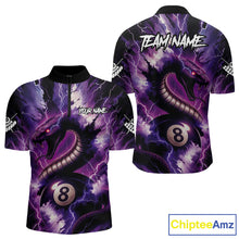 Load image into Gallery viewer, Purple Thunder Lightning Cobra Snake 8 Ball Billiard Shirt For Men Custom Pool Team League Jersey TDM4838