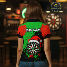 Load image into Gallery viewer, Funny Green And Red Splash Santa Christmas Darts Shirt For Women Custom Xmas Gifts Darts Jersey TDM4847