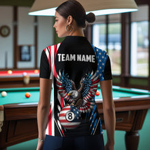 Load image into Gallery viewer, Personalized American Flag Eagle Patriotic Billiard Shirt For Women Custom 8 Ball Pool Team Jersey TDM4860