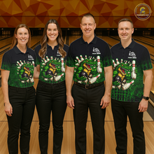 Load image into Gallery viewer, Black And Green Funny Alligator Bowling Shirt For Women Custom Bowling Jersey Team Polo &amp; 1/4 Zip TDM5818