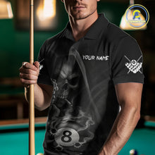 Load image into Gallery viewer, Funny Grim Reaper 8 Ball Smoke Billiard Shirt For Men Custom Pool Jersey, Billiard Team Shirt TDM4898