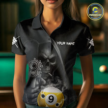 Load image into Gallery viewer, Funny Grim Reaper 9 Ball Smoke Billiard Shirt For Women Custom Pool Jersey, Billiard Team Shirt TDM4899
