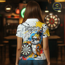 Load image into Gallery viewer, Funny Bulldog Colorful Darts Shirt For Women Custom Darts Jersey Team Polo &amp; 1/4 Zip, Darts Gifts TDM5838