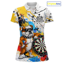 Load image into Gallery viewer, Funny Bulldog Colorful Darts Shirt For Women Custom Darts Jersey Team Polo &amp; 1/4 Zip, Darts Gifts TDM5838