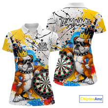 Load image into Gallery viewer, Funny Bulldog Colorful Darts Shirt For Women Custom Darts Jersey Team Polo &amp; 1/4 Zip, Darts Gifts TDM5838