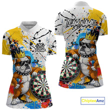 Load image into Gallery viewer, Funny Bulldog Colorful Darts Shirt For Women Custom Darts Jersey Team Polo &amp; 1/4 Zip, Darts Gifts TDM5838