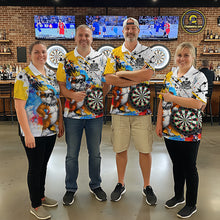 Load image into Gallery viewer, Funny Bulldog Colorful Darts Shirt For Women Custom Darts Jersey Team Polo &amp; 1/4 Zip, Darts Gifts TDM5838