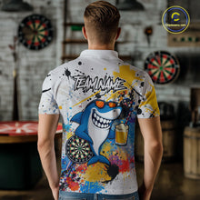 Load image into Gallery viewer, Personalized Funny Shark Colorful Darts Shirt For Men Custom Darts Jersey Team Polo &amp; Quarter Zip TDM5839