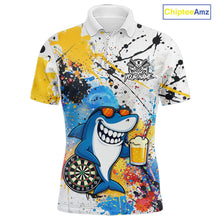 Load image into Gallery viewer, Personalized Funny Shark Colorful Darts Shirt For Men Custom Darts Jersey Team Polo &amp; Quarter Zip TDM5839