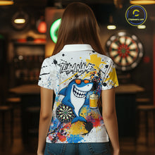 Load image into Gallery viewer, Personalized Funny Shark Colorful Darts Shirt For Women Custom Darts Jersey Team Polo &amp; Quarter Zip TDM5839
