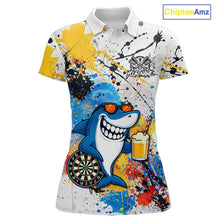 Load image into Gallery viewer, Personalized Funny Shark Colorful Darts Shirt For Women Custom Darts Jersey Team Polo &amp; Quarter Zip TDM5839
