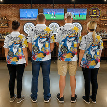 Load image into Gallery viewer, Personalized Funny Shark Colorful Darts Shirt For Men Custom Darts Jersey Team Polo &amp; Quarter Zip TDM5839