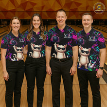 Load image into Gallery viewer, Custom Funny Cat Graffiti Bowling Shirt For Women, Personalized Bowling Team Jersey Polo &amp; 1/4 Zip TDM6455