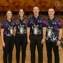 Load image into Gallery viewer, Personalized Funny Cat Graffiti Bowling Shirt For Men Custom Bowling Jersey Team Polo &amp; 1/4 Zip TDM6456