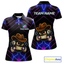 Load image into Gallery viewer, Funny Neon 8 Ball Pool Billiard Shirt For Women Custom Billiard Team Jersey Polo &amp; 1/4 Zip TDM5405