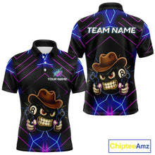 Load image into Gallery viewer, Funny Neon 8 Ball Pool Billiard Shirt For Men Custom Billiard Team Jersey Polo &amp; 1/4 Zip TDM5405