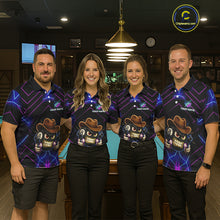 Load image into Gallery viewer, Funny Neon 8 Ball Pool Billiard Shirt For Men Custom Billiard Team Jersey Polo &amp; 1/4 Zip TDM5405