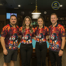 Load image into Gallery viewer, Funny 8 Ball Pool Flaming Billiard Shirt For Women Custom Billiard Team Jersey Polo &amp; 1/4 Zip TDM5900
