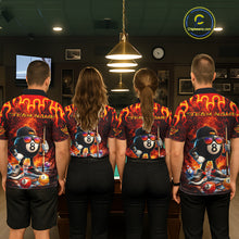 Load image into Gallery viewer, Funny 8 Ball Pool Flaming Billiard Shirt For Women Custom Billiard Team Jersey Polo &amp; 1/4 Zip TDM5900
