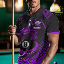 Load image into Gallery viewer, Personalized Purple 8 Ball Lightning Cobra Snake Men&#39;s Billiards Shirts Custom Pool Team Jerseys TDM5199
