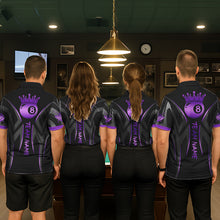 Load image into Gallery viewer, Black And Purple 8 Ball Crown Tribal Billiard Shirt For Women Custom Pool Team Jersey Polo &amp; 1/4 Zip TDM5733